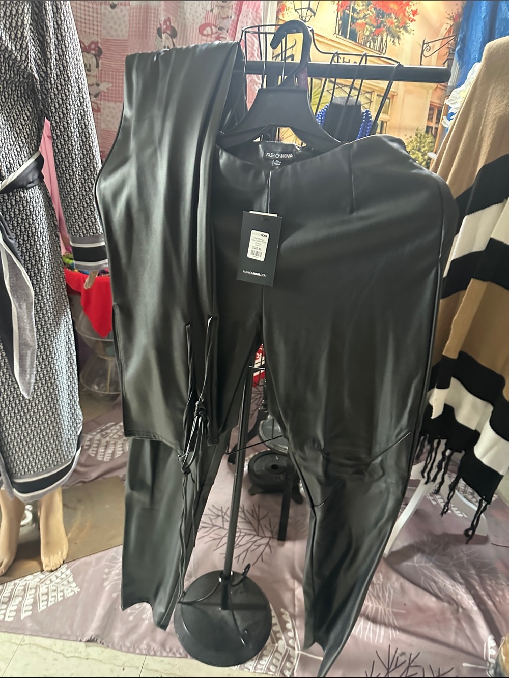 Zara Black Faux Leather Skinny Leggings